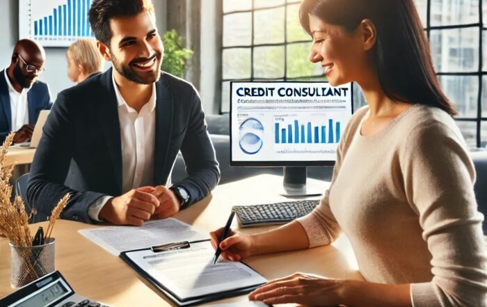 credit consultation explaining credit report