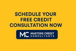 Promotional image for Masters Credit Consultants to schedule your free credit consultation now.