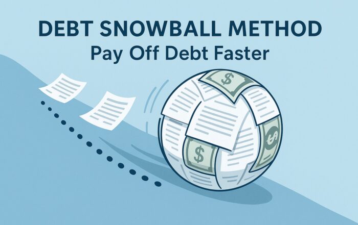 “Debt snowball method illustration showing how paying off the smallest debt first creates momentum to become debt-free faster.”