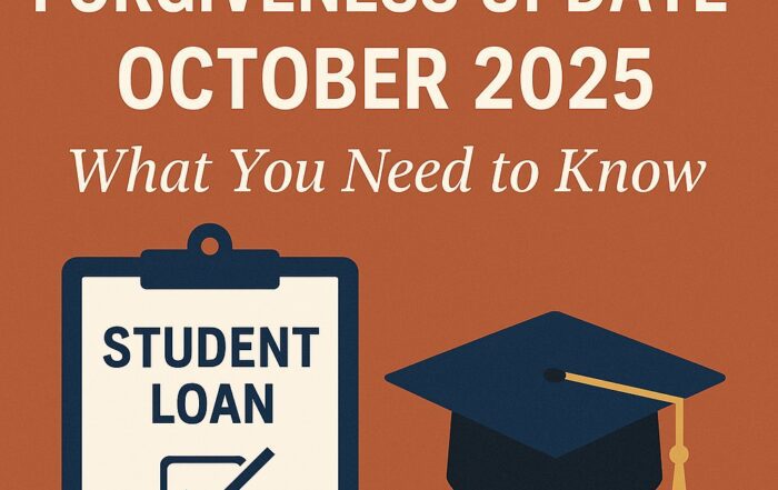 Student Loan Forgiveness Update October 2025 banner showing a clipboard labeled ‘Student Loan’ with a checkmark and a graduation cap symbolizing financial relief for students