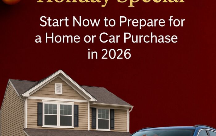 $1 Credit Repair Holiday Special by Masters Credit Consultants helping future home and car buyers improve credit scores for 2026 approval.