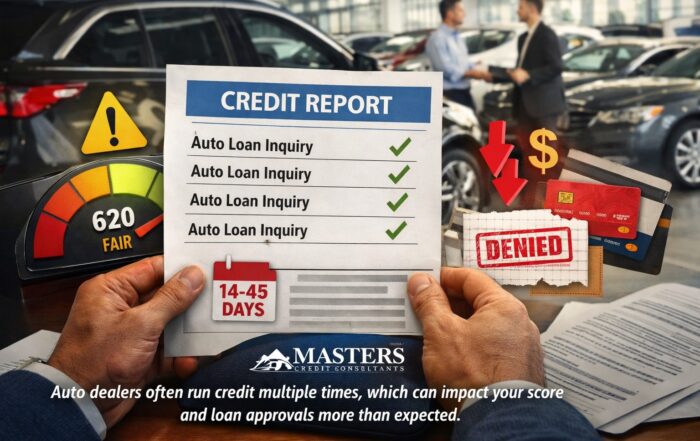 auto dealer ran credit multiple times showing multiple auto loan inquiries impacting credit score and loan approval