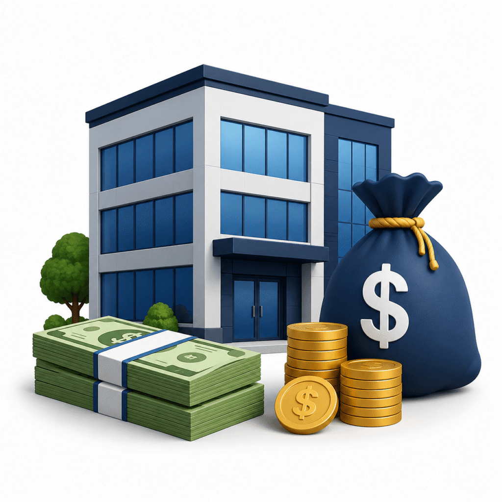 Business funding icon representing financing solutions, SBA loans, working capital, equipment financing, and small business funding from Masters Credit Consultants.