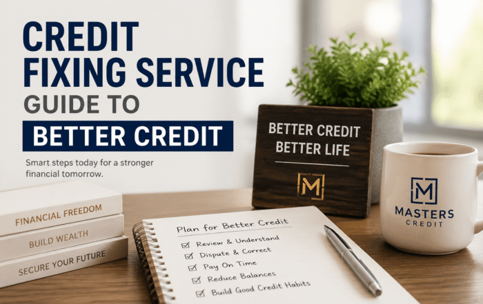 Credit fixing service guide showing steps to improve credit score and build better financial habits